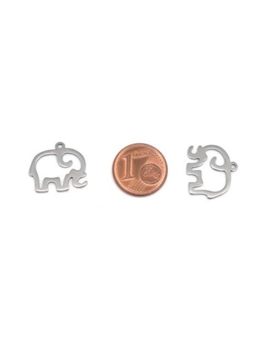 Pendentif éléphant argenté pas cher