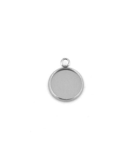 Breloque en acier inox pour cabochon de 12mm pas chère