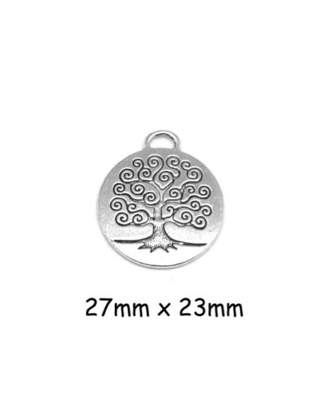Pendentif arbre de vie argenté en métal