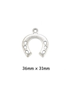 Pendentif fer à cheval argenté en métal