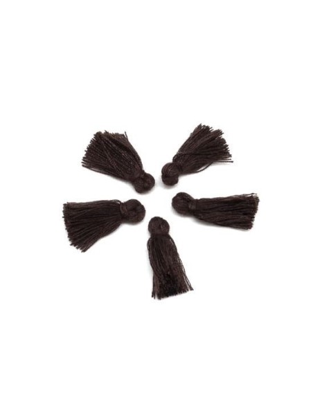 Petit pompon marron foncé 2cm