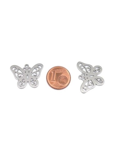 Pendentif papillon en acier inoxydable pas cher