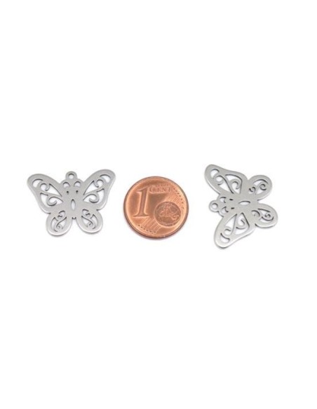 Pendentif papillon en acier inoxydable pas cher
