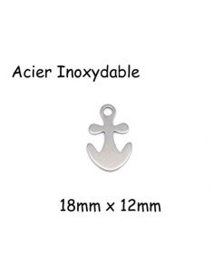 Breloque ancre marine argenté en acier inoxydable