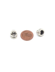 Embout strié argenté en métal pour cordon cuir 6mm 2
