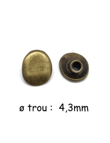 Embout de finition bronze en métal pour cordon 4mm