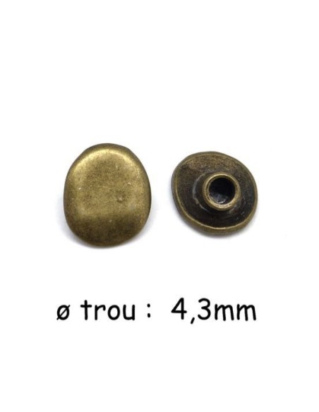 Embout de finition bronze en métal pour cordon 4mm