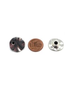 Embout tête plate argenté martelé en métal pour cordon 3mm 2