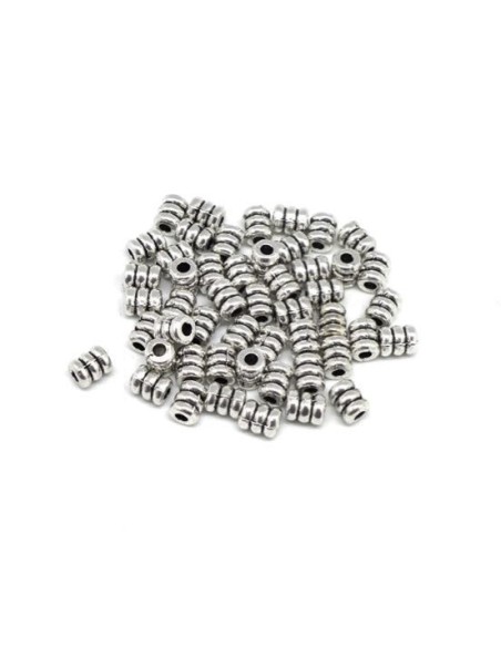 Perle tube argenté pas cher pour bracelet wrap