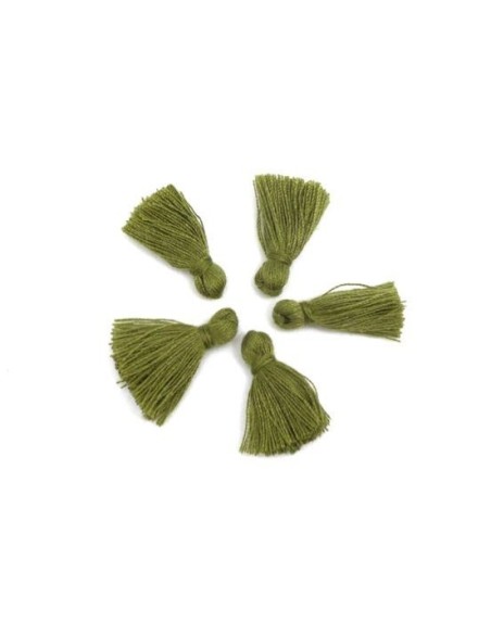 Petit pompon vert olive 2cm