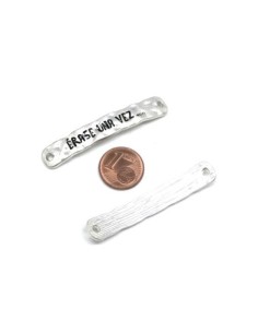 Perle connecteur argenté satiné en métal inscrit Erase una vez 2