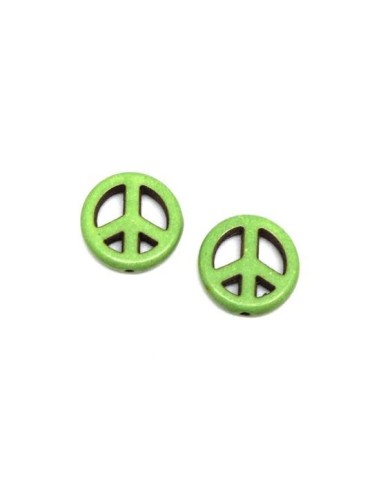Peace and Love vert style "Howlite" 15mm pas cher