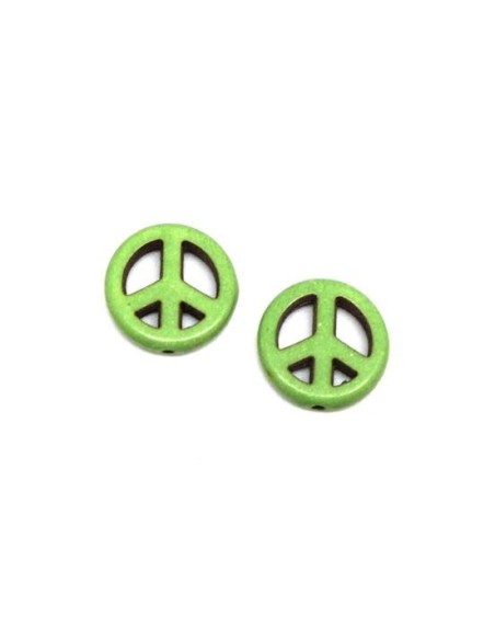 Peace and Love vert style "Howlite" 15mm pas cher