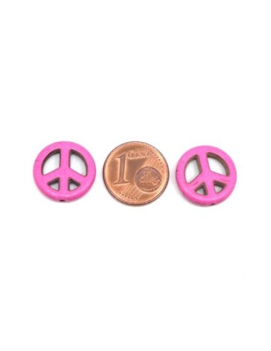 Peace and Love 15mm rose fuchsia pas cher