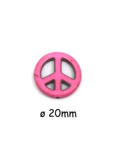 Peace and Love rose 20mm style "Howlite" pas cher
