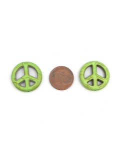 Perle Peace and Love vert amande 20mm style "Howlite" 2