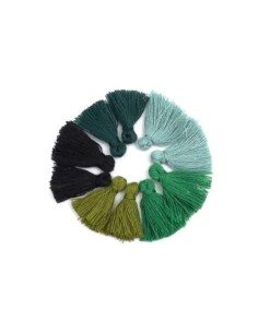 Lot de petits pompons vert dégradé pas cher