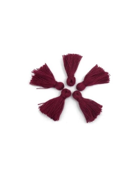 Petit pompon rouge bordeaux 2cm