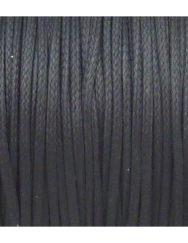 1m Fil polyester ciré plat de couleur noir 1,5mm