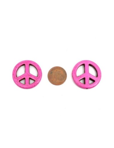 Peace and Love rose style pierre "Howlite" pas cher