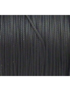 1m Fil polyester ciré plat de couleur noir 1,5mm 2