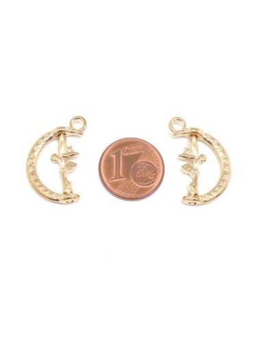 Pendentif fée doré en métal pas cher