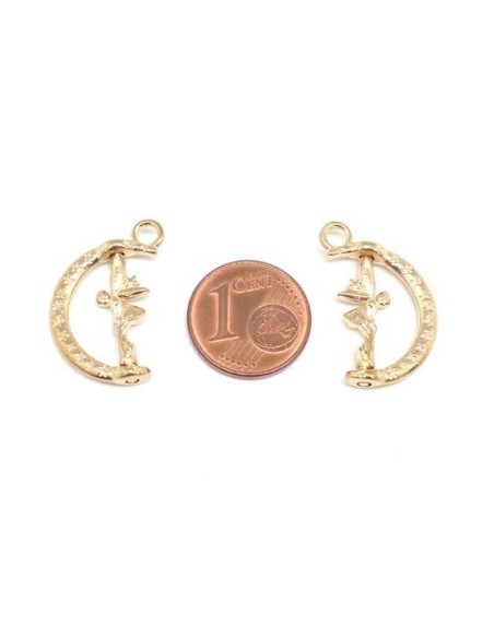 Pendentif fée doré en métal pas cher