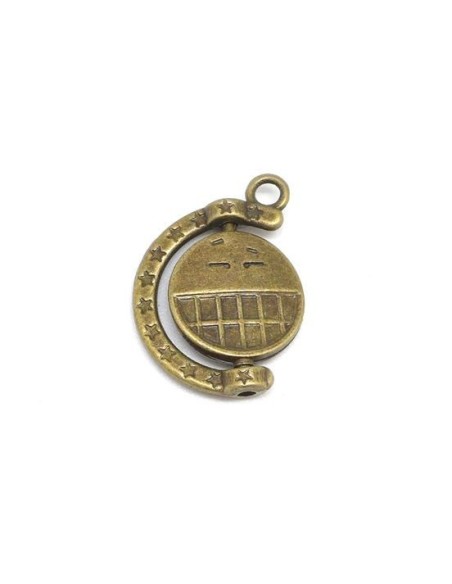 Breloque globe bronze en métal pas chère