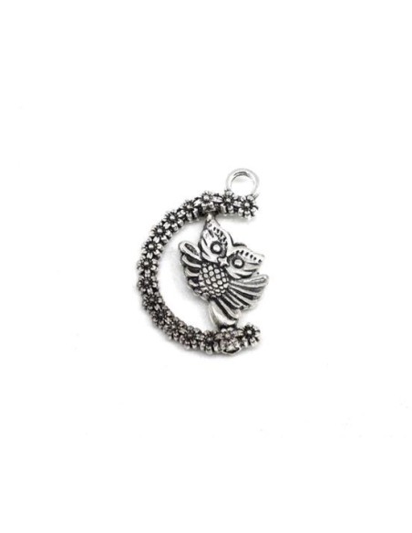 Hibou en métal argenté pas cher pour créations