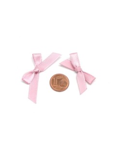 Petit noeud rose en ruban 7mm satiné 2