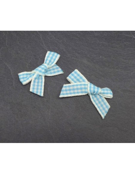 Noeud vichy bleu et beige pas cher