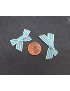 Noeud vichy bleu et beige pas cher 2