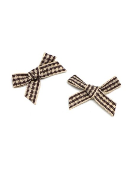 Petit noeud vichy marron et beige pas cher