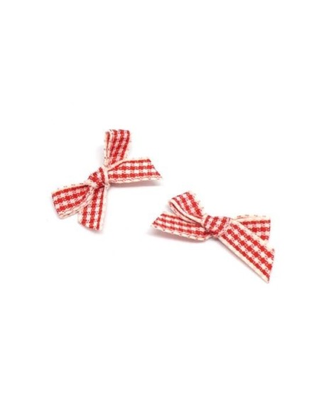 Petit noeud vichy rouge et écru