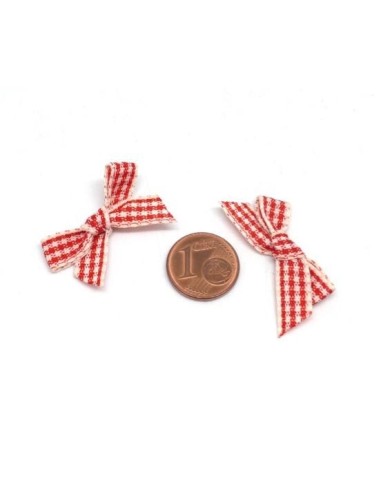 Noeud vichy rouge et écru pas cher