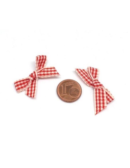 Noeud vichy rouge et écru pas cher