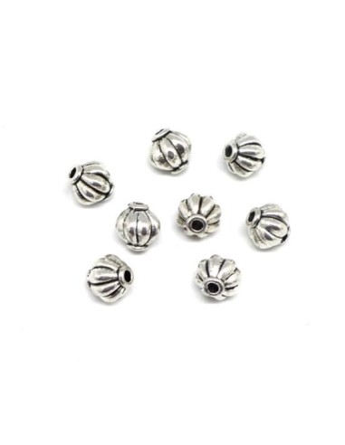 Toupie argenté en métal strié pas chère