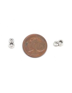 Mini bélière argenté en métal pour cordon de 2mm 2