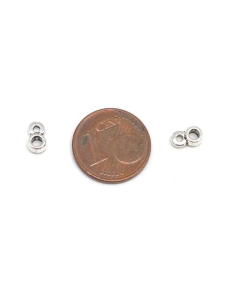   Support breloque argenté pour cuir rond 2mm pas cher