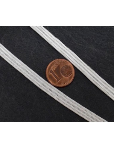 Ruban élastique souple plat 5mm blanc