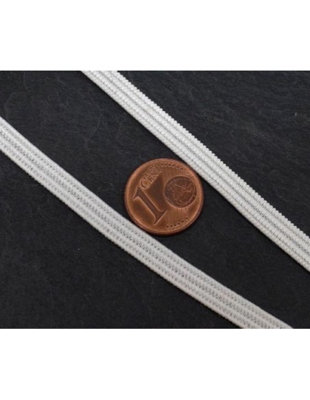 Ruban élastique souple plat 5mm blanc