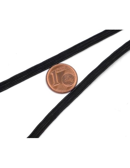  Tresse élastique 4mm noire pas cher