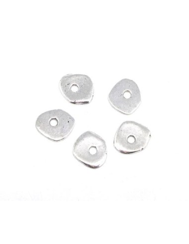 Rondelle disque plat argenté irrégulier pas cher
