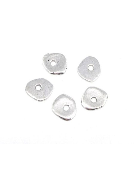 Rondelle disque plat argenté irrégulier pas cher