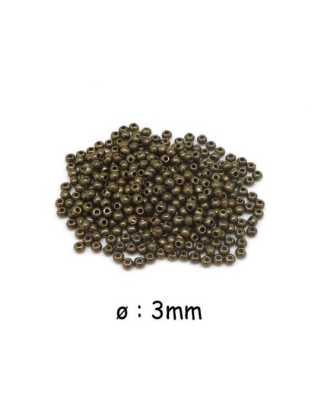 Petite perle ronde 3mm bronze en métal lisse