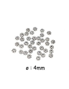 Mini perle intercalaire petite boule argenté en métal