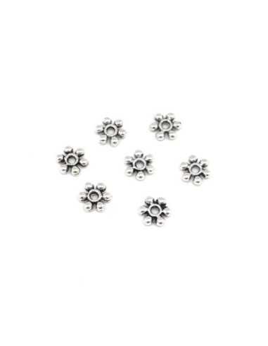 Petite perle boule argenté en métal 6mm