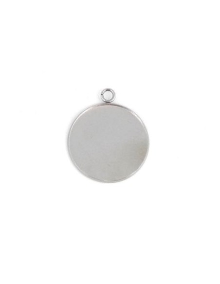 Breloque argenté pour cabochon de 25mm pas chère