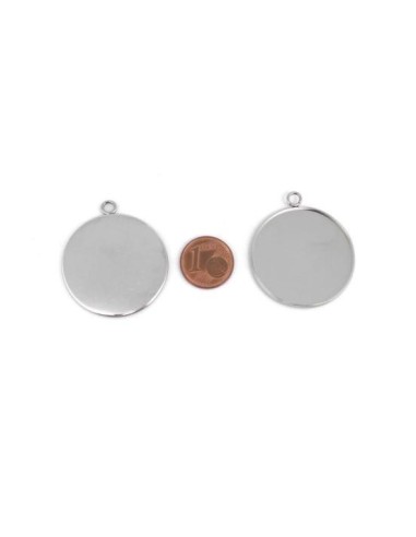 Support pour cabochon de 30mm argenté pas cher