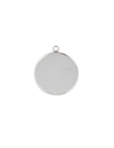 Breloque pour cabochon 30mm en acier inox pas cher